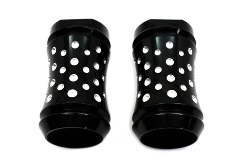 V-Twin Black Fork Slider Cover Set Agostinni Style - 24-1159
