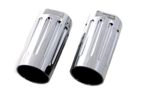 V-Twin Chrome Milled Fork Slider Cover Set - 24-1166