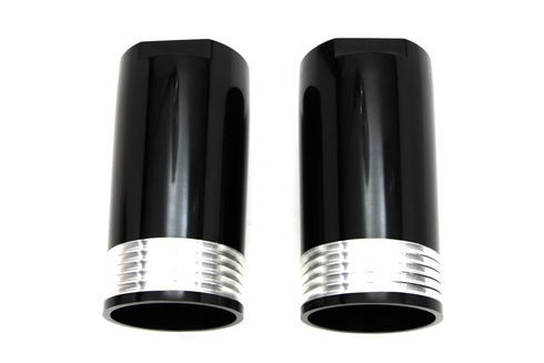 V-Twin Black Fork Slider Cover Set Tapered Style - 24-1170