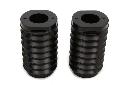 V-Twin Black Fork Slider Cover Set Bellowed Style - 24-1172