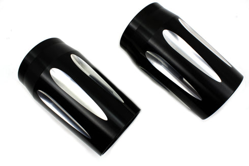 V-Twin Black Fork Slider Cover Set - 24-1180