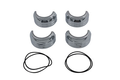 V-Twin 49mm Fork Boot Cover Set Chrome - 24-1213