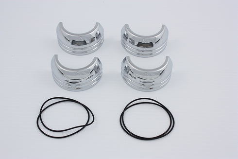 V-Twin 49mm Fork Boot Cover Set Chrome - 24-1213