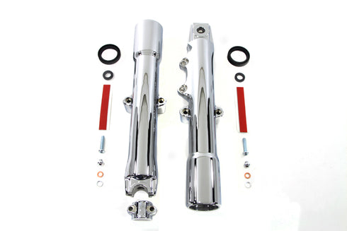 V-Twin 41mm Chrome Fork Slider Set - 24-1215