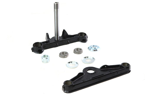 V-Twin Replica Forged Steel Triple Tree Set Black - 24-1326