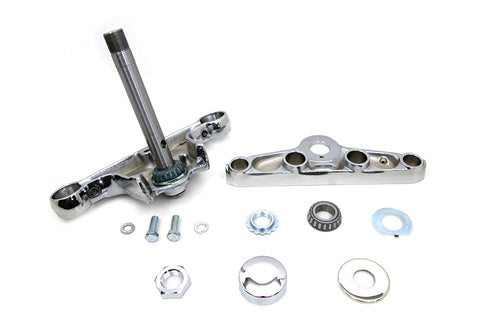 Motorshop Replica Forged Steel Triple Tree Set Chrome - 24-1335