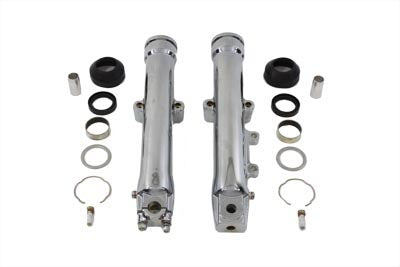 V-Twin Factory Sample 41mm Chrome Fork Slider Set - 24-1604