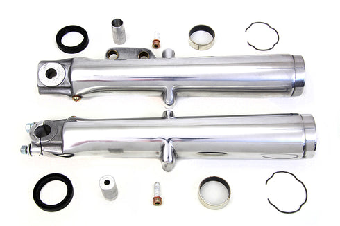 V-Twin Factory Sample Polished Lower Fork Slider Single Disc - 24-1605