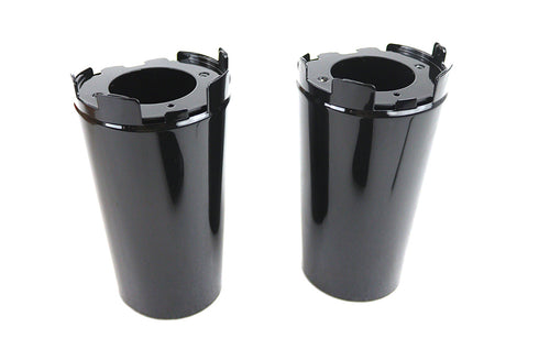 V-Twin Upper Fork Slider Cover Set Gloss Black - 24-1673