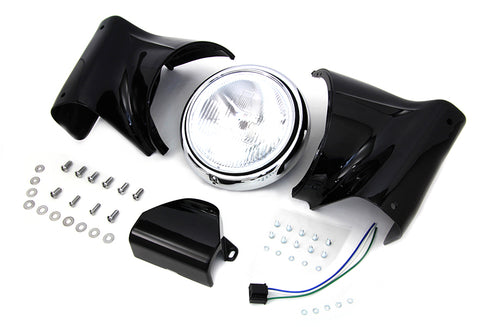 V-Twin 7 inch Headlamp Cowl Kit Black - 24-1964