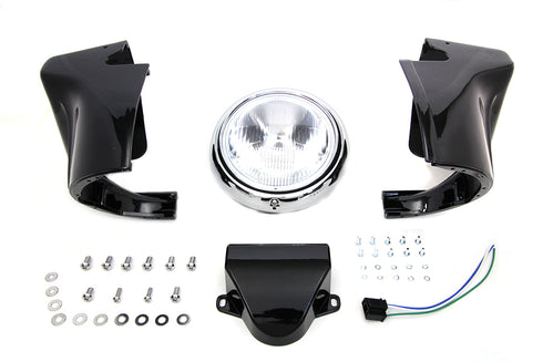 V-Twin 7 inch Headlamp Cowl Kit Black - 24-1964