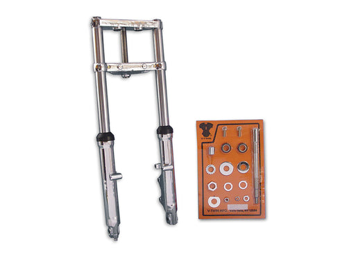 V-Twin Fork Assembly with Chrome Sliders - 24-2004