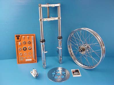 V-Twin Fork Assembly with Chrome Sliders - 24-2006