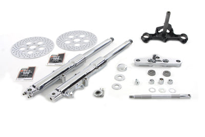 V-Twin Fork Assembly with Chrome Sliders - 24-2120