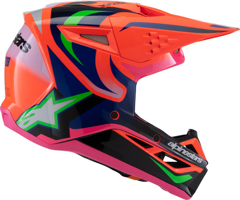 ALPINESTARS Sm3 Youth Deegan Helmet Orng Flo/Prpl/Pnk Fluo Yl - 482-00082YL