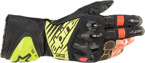 ALPINESTARS GP Tech V2 S Gloves - Black/Fluo Yellow/White/Fluo Red - Medium 3556422-1503-M