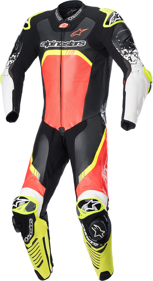 ALPINESTARS GP Tech v4 Leather Suit - Black/Red/Yellow Fluo - US 44 / EU 54 3156822-1355-54