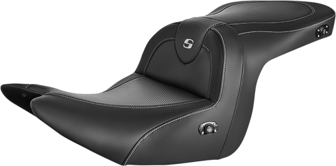 SADDLEMEN Roadsofa™ Carbon Fiber Heated Seat - Black - without Backrest - GL1800 '18-'24 H18-07-185HCT