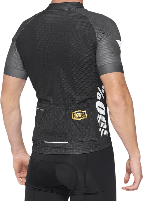 100% Exceeda Short-Sleeve Jersey - Black/Charcoal - Small 40051-00000
