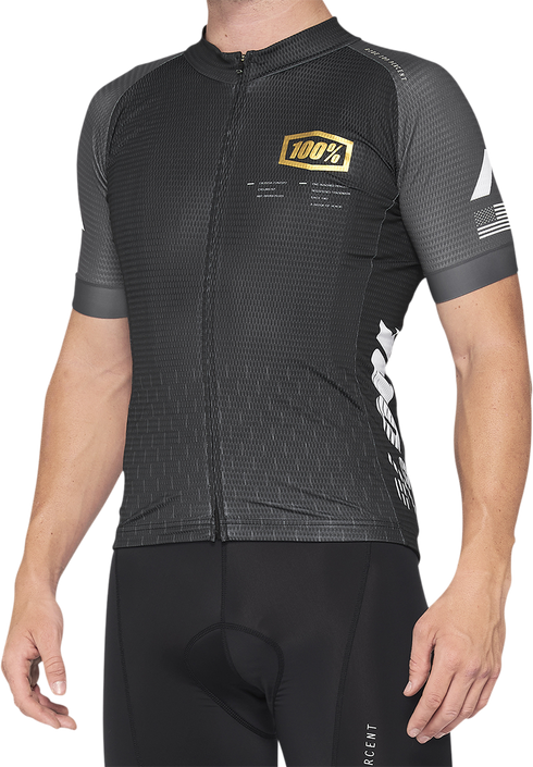 100% Exceeda Short-Sleeve Jersey - Black/Charcoal - XL 40051-00003