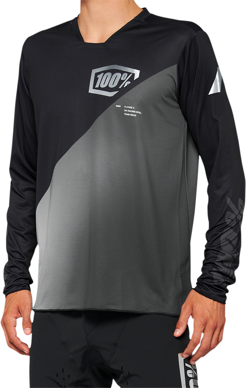 100% R-Core X Long-Sleeve Jersey - Black/Gray - 2XL 40000-00004