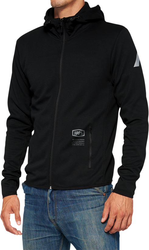 100% Viceroy Tech Zip Hoodie - Black - Large 20037-00002