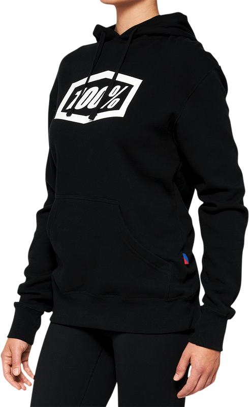100% Women's Icon Hoodie - Black - Large 20031-00002