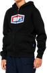 100% Youth Official Zip Hoodie - Black - Large 20033-00002