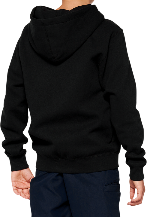 100% Youth Official Zip Hoodie - Black - Large 20033-00002