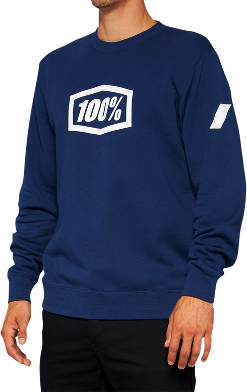 100% Icon Long-Sleeve Fleece Sweatshirt - Navy - 2XL 20026-00019