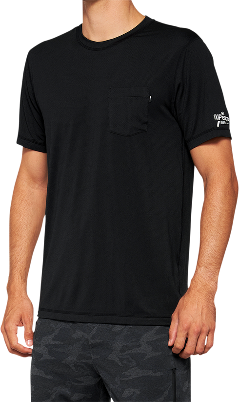 100% Mission Athletic T-Shirt - Black - Large 20014-00002