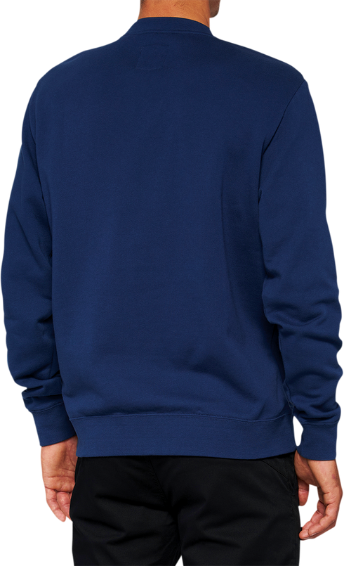 100% Icon Long-Sleeve Fleece Sweatshirt - Navy - Large 20026-00017