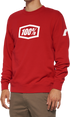 100% Icon Long-Sleeve Fleece Sweatshirt - Red - Large 20026-00012