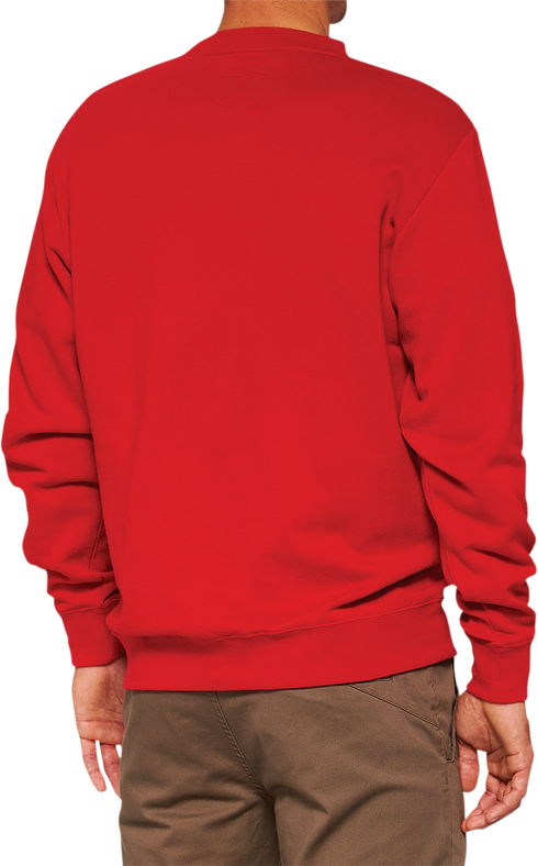 100% Icon Long-Sleeve Fleece Sweatshirt - Red - XL 20026-00013