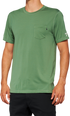 100% Mission Athletic T-Shirt - Olive - Small 20014-00015