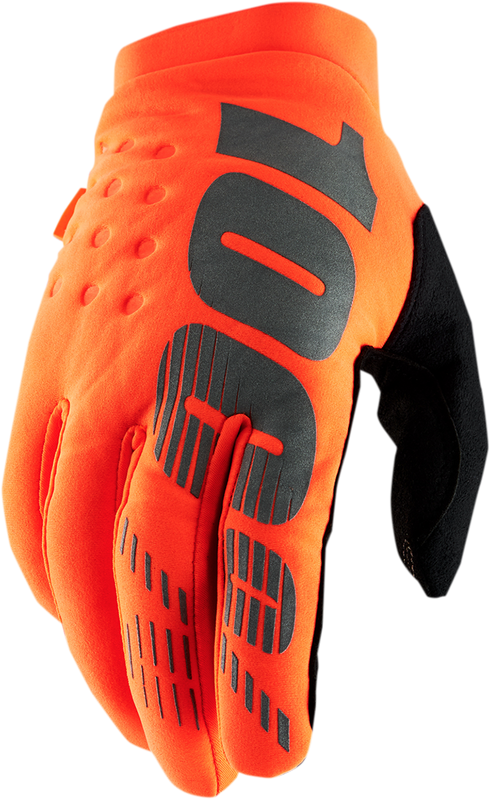 100% Brisker Gloves - Fluo Orange/Black - Small 10003-00010