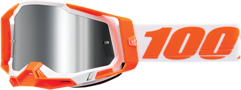 100% Racecraft 2 Goggle - Orange - Silver Flash Mirror Lens 50010-00013