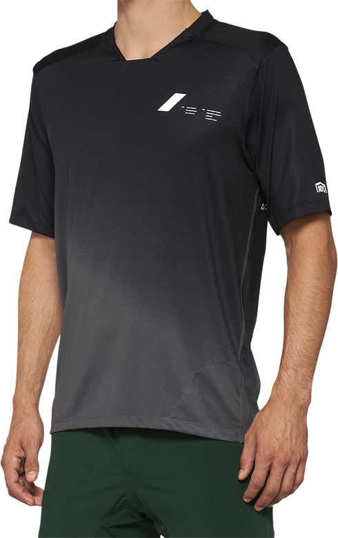 100% Celium Short-Sleeve Jersey - Black/Charcoal - XL 40011-00003