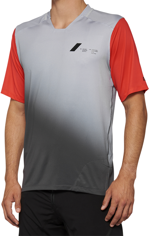 100% Celium Short-Sleeve Jersey - Gray/Racer Red - XL 40011-00013