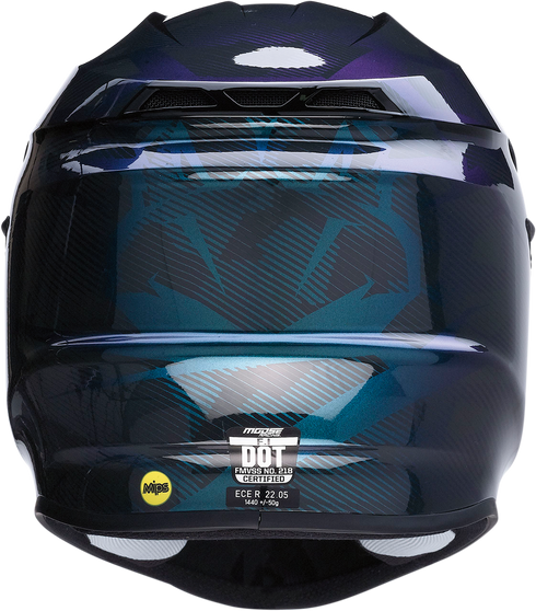 MOOSE OFFROAD F.I. Helmet - Agroid Camo - MIPS® - Iridescent Blue - Medium 0110-7754