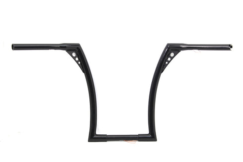 MCM 17 inch Black Z-Bar Handlebar with Indents - 25-0461