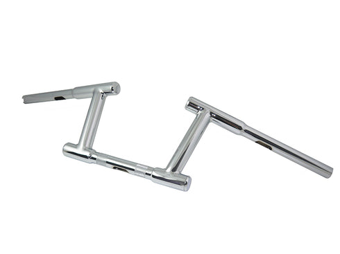 MCM 6 inch Z-Bar Racing Handlebar with Indents Chrome - 25-0565