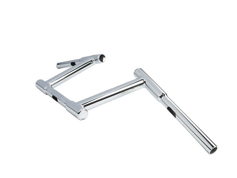 MCM 10 inch Z-Bar Racing Handlebar with Indents Chrome - 25-0569