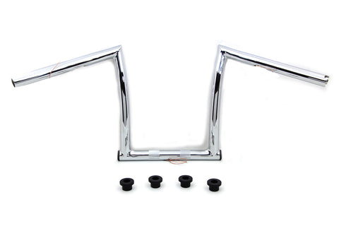 MCM 11 inch Chrome ChiZeled Z-Bar Handlebar with Indents - 25-0632