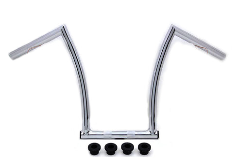 MCM 15 inch Chrome ChiZeled Z-Bar Handlebar with Indents - 25-0634