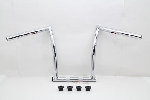 MCM 17 inch Chrome ChiZeled Z-Bar Handlebar with Indents - 25-0635