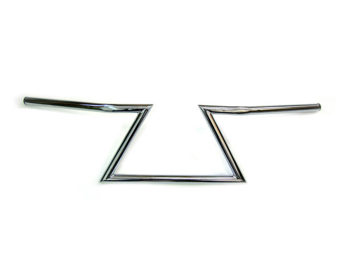 MCM 8 inch Z Handlebars Chrome without Indents - 25-0863