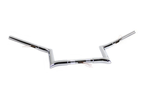 MCM 8 inch Chrome Z-Bar Handlebar with Indents - 25-1200