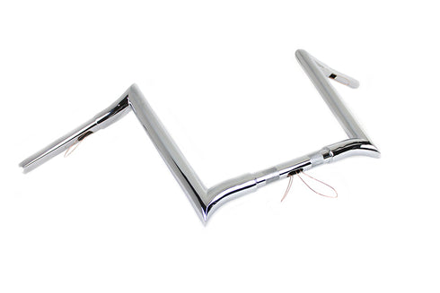 MCM 12 inch Chrome Z-Bar Handlebar with Indents - 25-1204