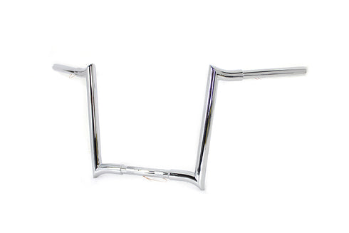 MCM 14 inch Chrome Z-Bar Handlebar with Indents - 25-1206